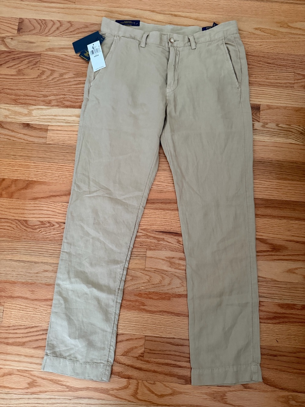 Polo Ralph Lauren Men’s Straight Fit Linen Cotton Pants Beige 33x32 NWT